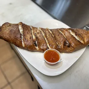 a large loaf of bread on a plate