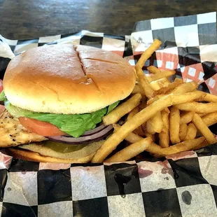 Grilled Chicken Sandwich with Fries