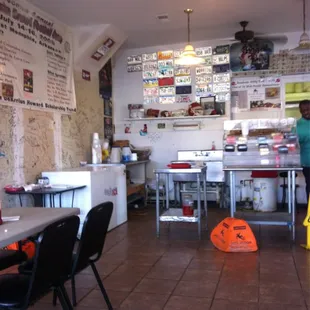 Right on walls, put up decorated dollar bills:) my kinda place