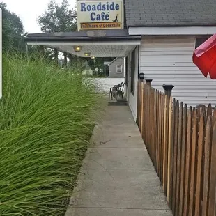 the entrance to the restaurant