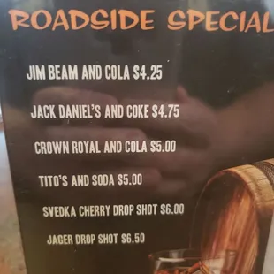 Drink specials