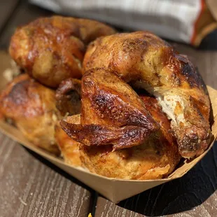 a basket of fried chicken