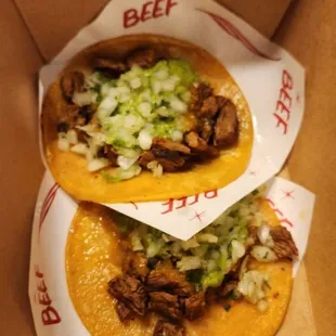 2 tacos the topping was pleasant for my taste buds and i like tacos