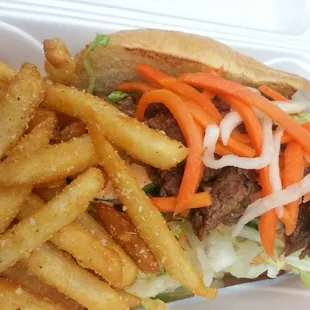 Korean bbq &amp; parm fries - a near perfect meal.