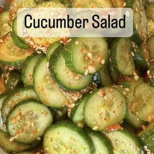 a plate of cucumber salad