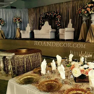 Full decoration of the hall by Roan Decor in Bakersfield, CA.