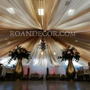 Full ceiling draping and event decoration by Roan Decor.