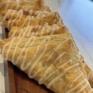 Fruit turnovers with various options rotating regularly... Apple, blueberry, cherry, and more