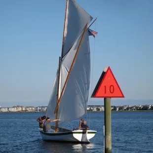 Shad boat sailing Shallowbag Bay.
