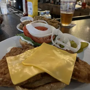 Breaded tenderloin and mushrooms... I highly recommend both!!
