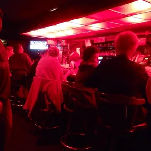 We are the youngest patrons tonight