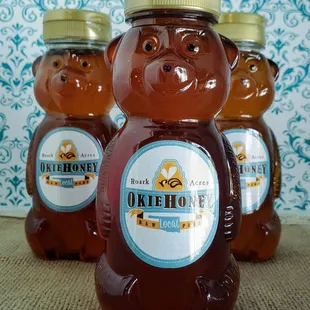 three jars of honey