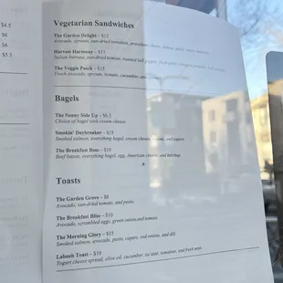 (soft opening?) Menu, Jan 2025
