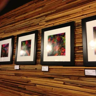 some of the artwork by featured local artists on display &amp; for sale
