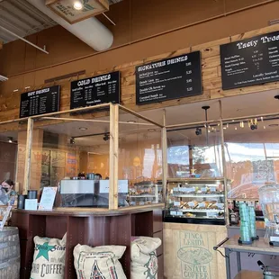 menus and prices on the wall