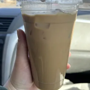 Iced latte with oat milk.