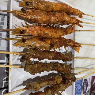 Grill lamb / shrimp skewers
