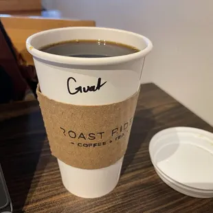 a cup of coffee on a table