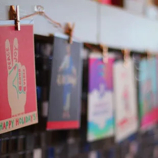 a display of posters