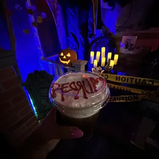 Here&apos;s Johnny Fog is a terrifyingly yummy cold brew with a flavored cold foam.
