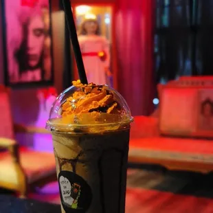Just a delicious &quot;Trick or Treat&quot; chocolate and peanut butter cold brew.