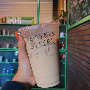Iced pumpkin spice latter extra sweet