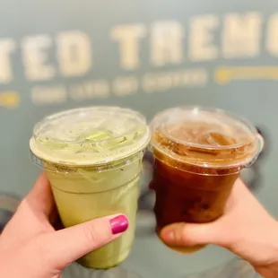 two cups of iced coffee