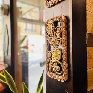 a close up of a door handle