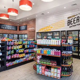 the interior of the beer barn