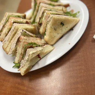  plate of sandwiches