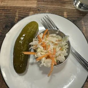 The best Cole slaw serves with a pickle.