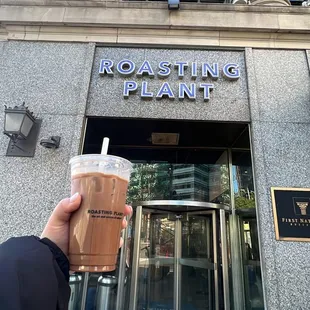 Quad iced mocha with oat milk!
