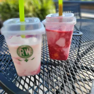 These are the best drinks raspberries and peach my favorite