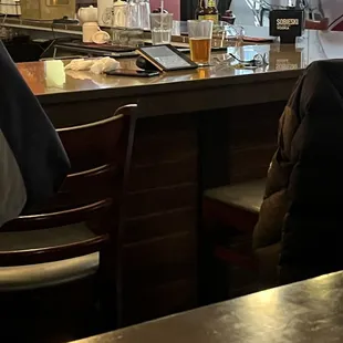 Nasty snot tissues on the bar top