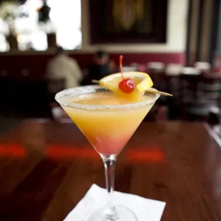 One of the many specialty cocktails. Behold: Bangkok Sunrise.