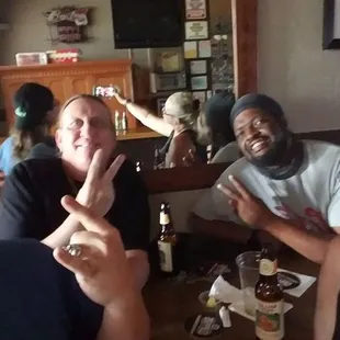 My hubs and I with Mark and Nate Dog