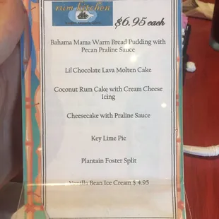 menu