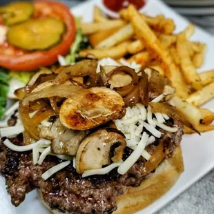 Mushroom Pepper Jack Burger