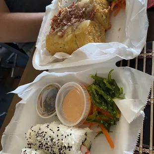 Marytierra sushi (right) and California sushi (left)