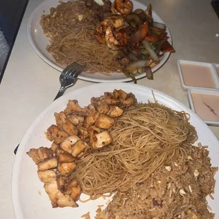 Chicken hibachi (no vegetables) and steak hibachi