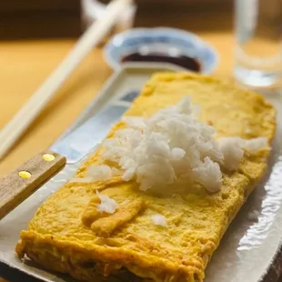 Dashi-maki tamago. Mentaiko