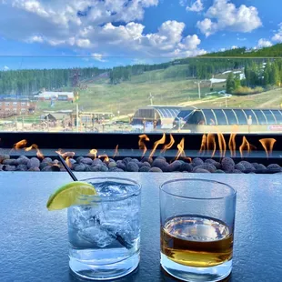 Liquor in the front, ...mountain delights in the rear