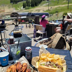 Wings and cheesesteak