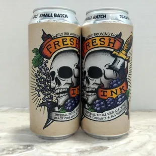 two cans of fresh beer