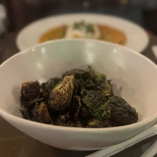 Brussel Sprouts were delicious &amp; we really loved the curry shrimp!