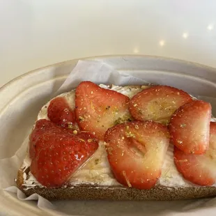 Strawberry cream cheese toast