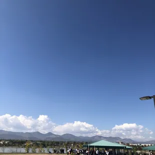 View of the foothills from picnic pavilions on the west side of the park