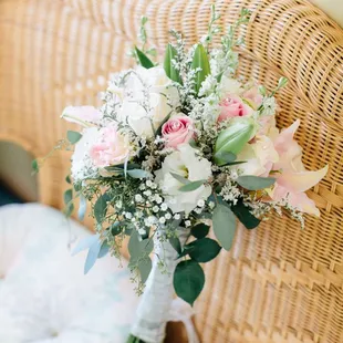 Bridal bouquet morning of the wedding