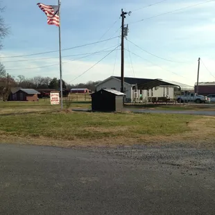 The BBQ Joint from the country road that meanders by it.