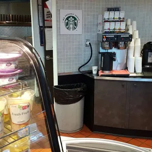 Starbucks available.